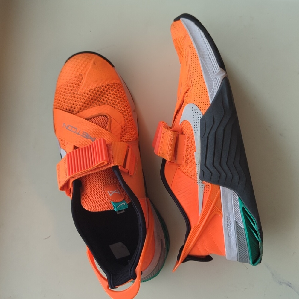 Nike Metcon 7 Men's Orange Velcro Strap Athletic Training Shoes Size 8.5